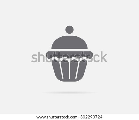 Cake Cupcake Cream Cherry Vector Element or Icon, Illustration Ready for Print or Plotter Cut or Using as Logotype with High Quality