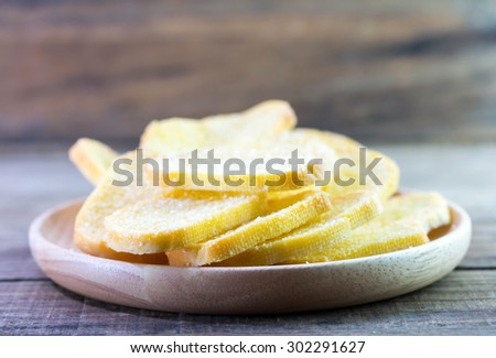 butter bread wooden.