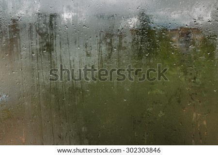 Raindrops on glass. 