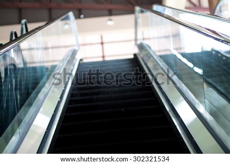 blur image of escalator