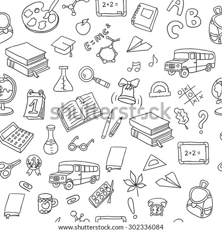 Back to School. Seamless vector pattern