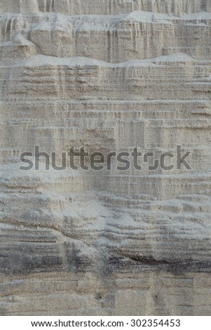 Buildings of sand built by nature at the beach on the Baltic Sea as background. Small depth of field