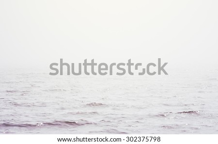 sea on a foggy day, retro style image