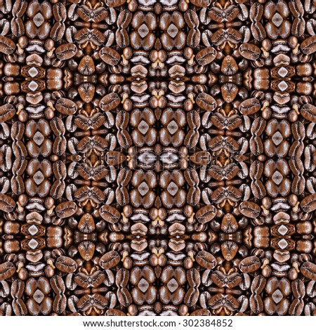 abstract seamless pattern background made from coffee bean,  for use at graphic design