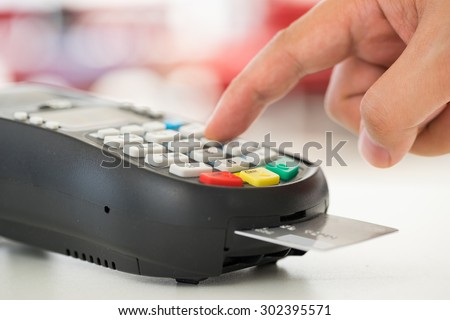 Credit card payment, buy and sell products & service Royalty-Free Stock Photo #302395571