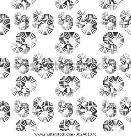 Background abstract seamless black and white spiral