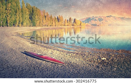 Natural beautiful landscape of mountain lake and forest
