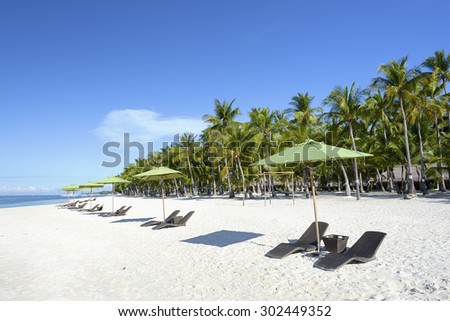 White sand beach on Bohol, Philippines. 