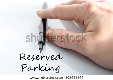 Reserved parking hand concept isolated over white background