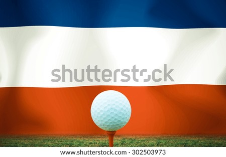 Golf ball Yugoslavia vintage color.