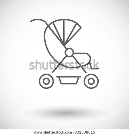 Pram icon. Thin line flat vector related icon for web and mobile applications. It can be used as - logo, pictogram, icon, infographic element. Vector Illustration. 