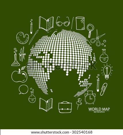 Modern globe with application icon, modern template design. Vector illustration.