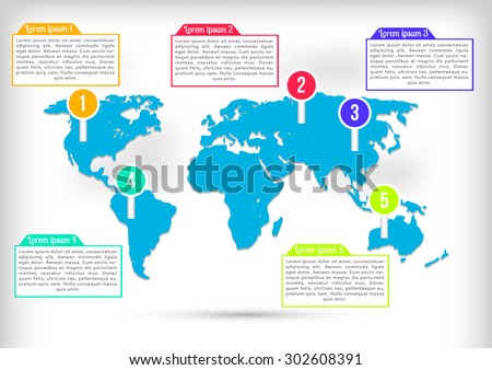 World Map. Business Infographics. Vector Graphs Elements. Infographic Element. Vector Illustration