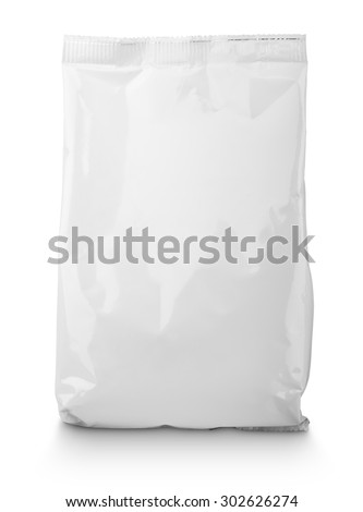 Blank Snack bag package isolated on white with clipping path