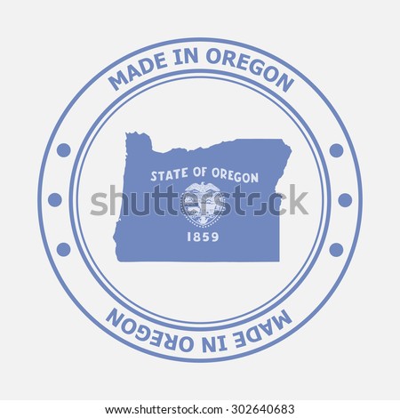 Made in Oregon seal. Sign of production. Vector illustration EPS8