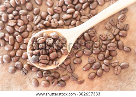 Coffee on grunge wooden background, stock photo