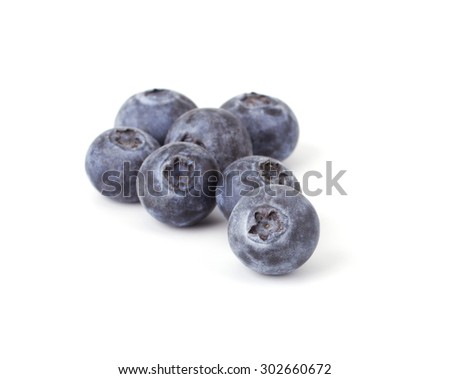 Fresh blueberry isolated on white background closeup