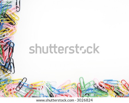 Border of brightly colored paper clips