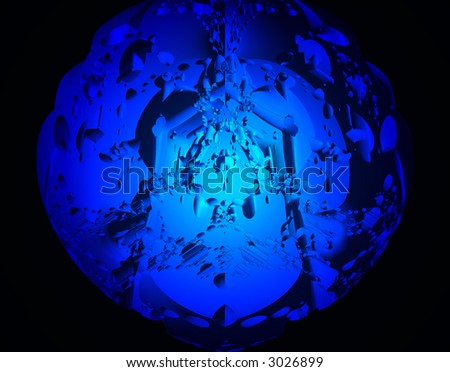 From SCI-FI series Alien Pop Art . Glowing  abstract fractal background featuring alien construction .
