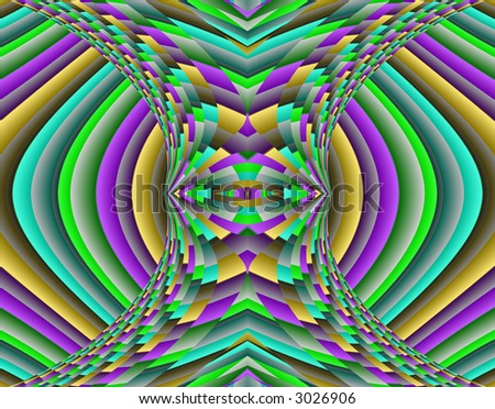 From SCI-FI series Alien Pop Art . Abstract fractal background featuring alien eye with splash of vivid colors and optical illusion .