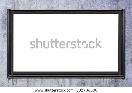 Big billboard on Background texture of modern gray concrete wall