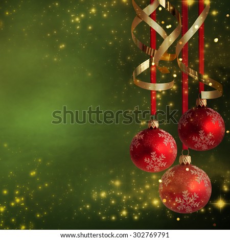 Christmas theme with red glass balls
