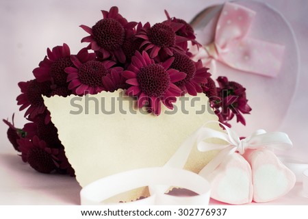Purple chrysanthemum bouquet