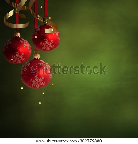 Christmas theme with red glass balls
