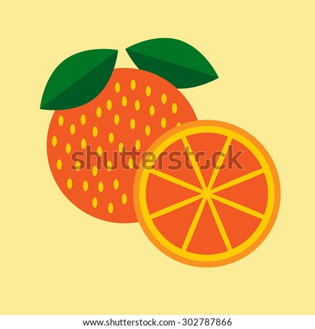 Orange fruit vector illustration.