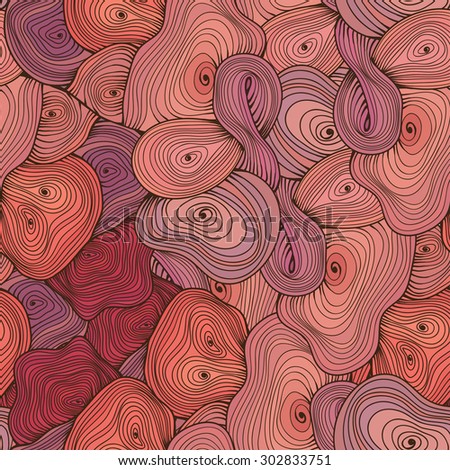 Seamless hand-drawn  doodle pattern.Colorful vector wavy background. 