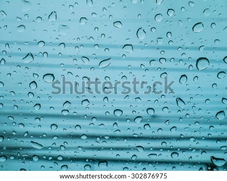 Raindrops on glass, abstract background.