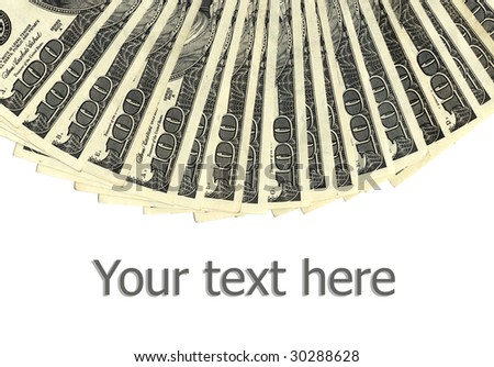 Stack of american dollars with space for text