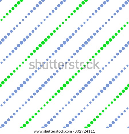Abstract dotted seamless background. Vector blue and green diagonal pattern