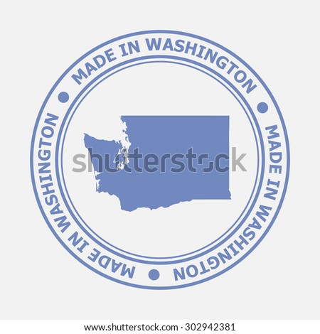 Made in Washington seal. Sign of production. Vector illustration EPS8