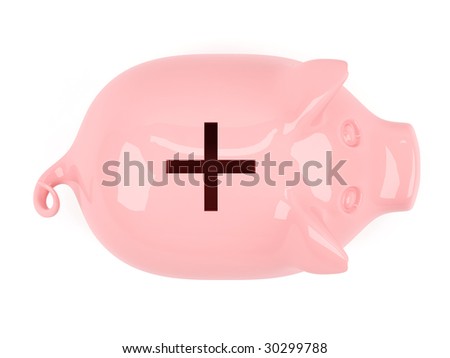 Piggy bank. 3d image.
