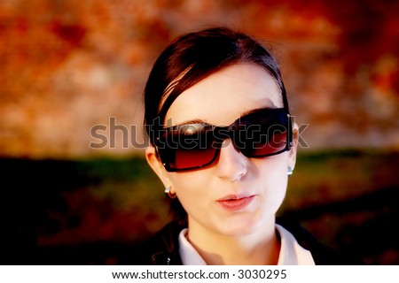 Photo of pretty female in sunshine light.