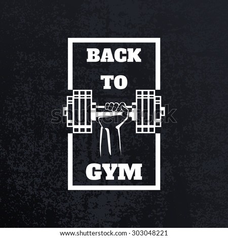 Fitness gym emblem on grunge background.
