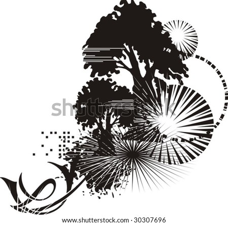 Abstract tree grunge background, vector illustration series.