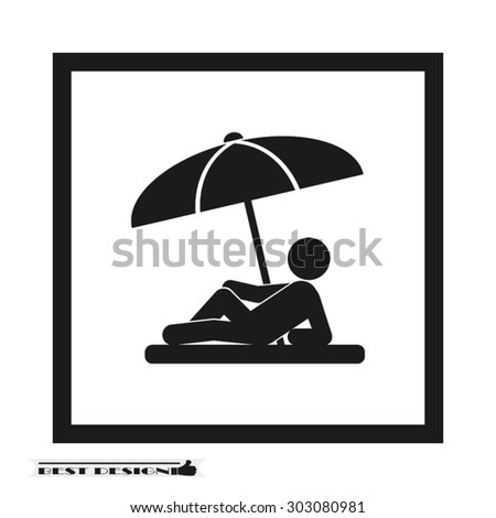 umbrella person beach