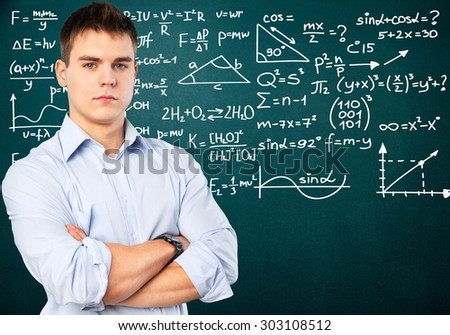 Teacher, blackboard, board.