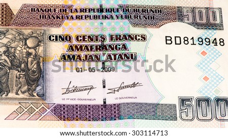 1000 Burundian francs. Burundian franc is the national currency of Republic Burundi