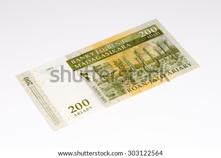 200 Malagasy ariary bank note of Madagascar. Malagasy ariary is the national currency of Madagascar