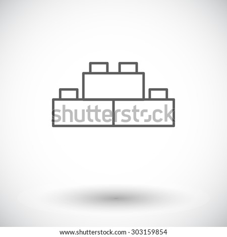 Building block icon. Thin line flat vector related icon for web and mobile applications. It can be used as - logo, pictogram, icon, infographic element. Vector Illustration.