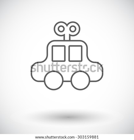Car toy icon. Thin line flat vector related icon for web and mobile applications. It can be used as - logo, pictogram, icon, infographic element. Vector Illustration. 