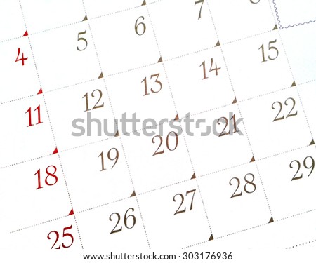 Customized message can be put in the calendar space area. Business background