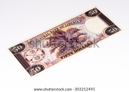 50 Liberian dollars bank note. Liberian dollars is the national currency of Liberia