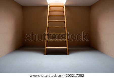 Basement interior stairs empty room