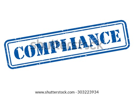 Compliance grunge retro blue isolated stamp