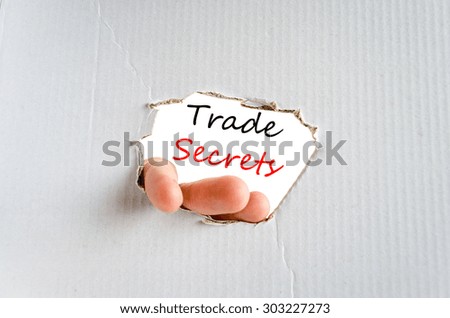 Trade secrets text concept isolated over white background