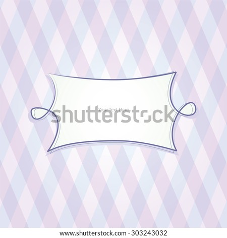Rectangle crossed background with white frame, vector illustration